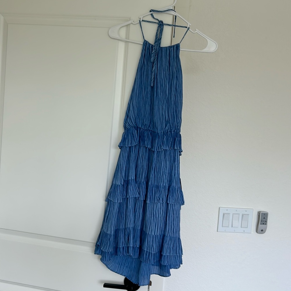NWT LULUS High Neck Adjustable Dress in Blue